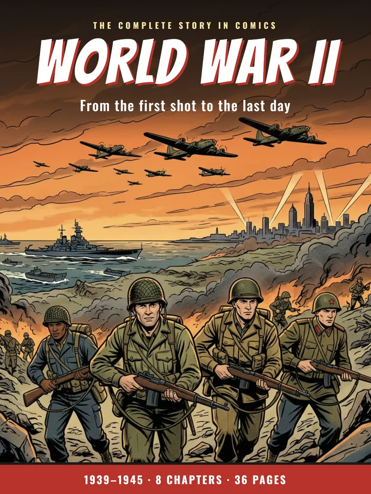 Cover of World War II: The Complete Story in Comics